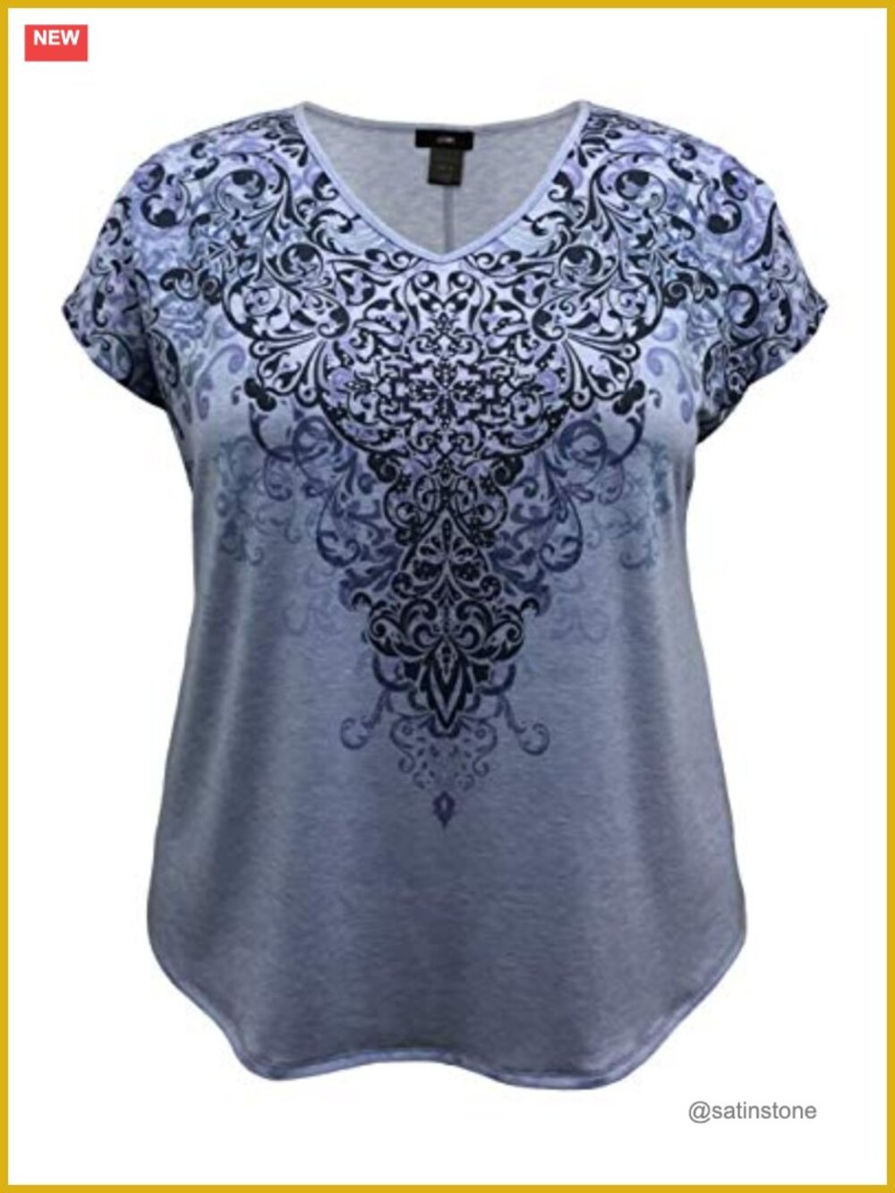 Women's Plus Size Dolman Short Sleeve Print Top V-Neck Lace